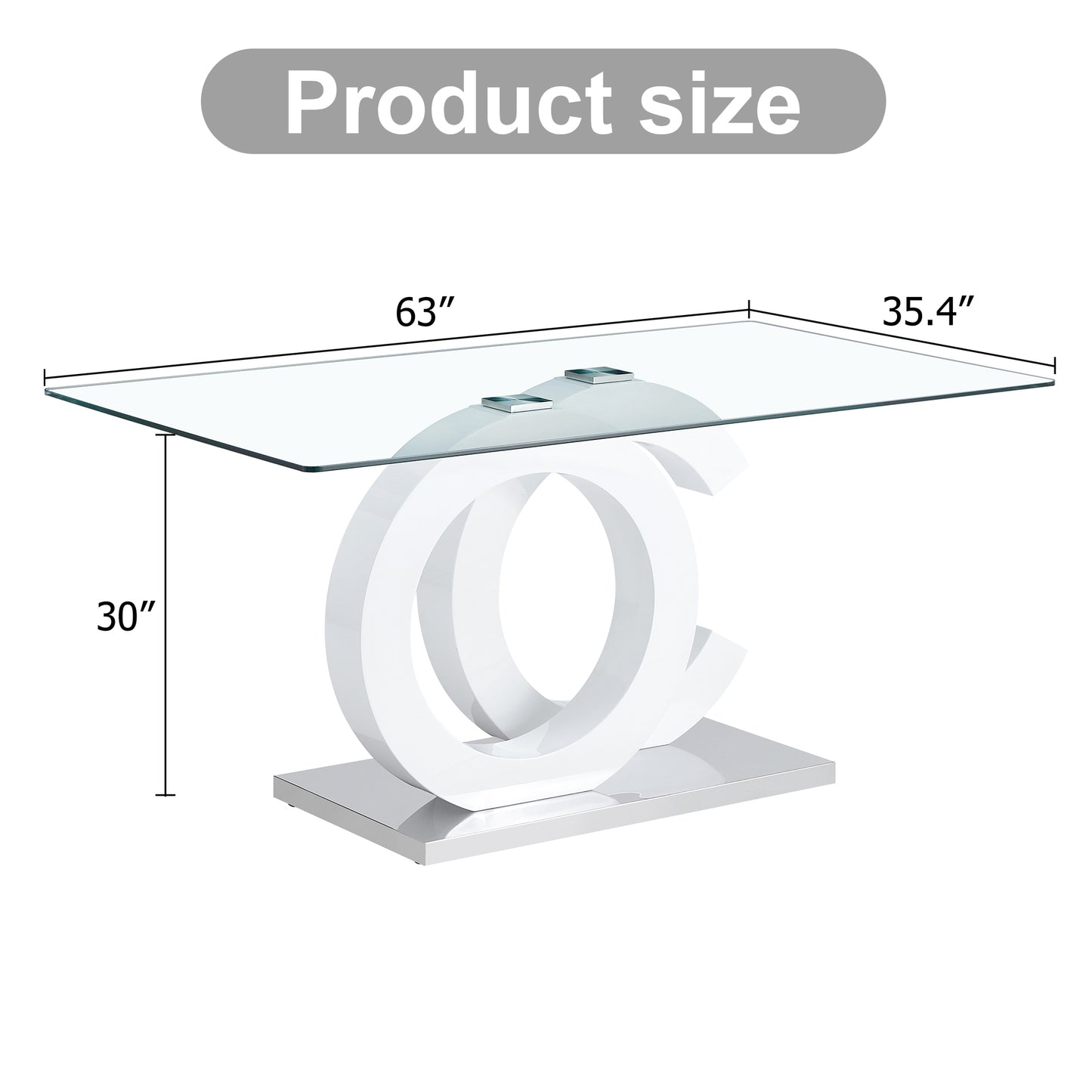 Marites Modern Minimalist Glass Dining Table