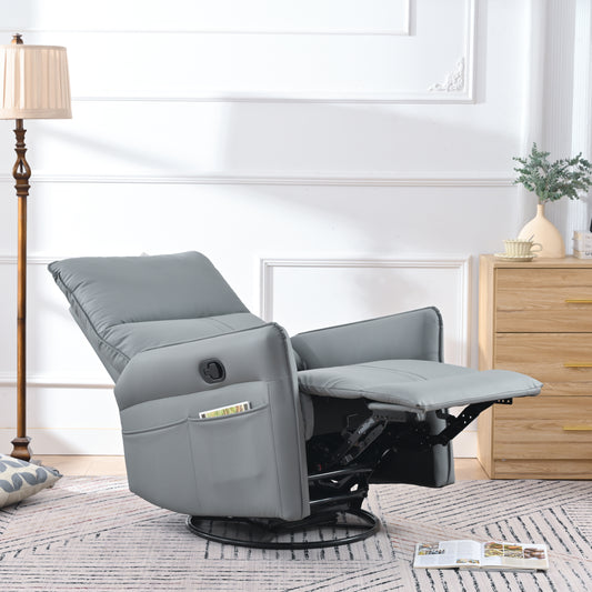 Marites Contemporary Swivel Rocker Recliner Chair with Side Pocket