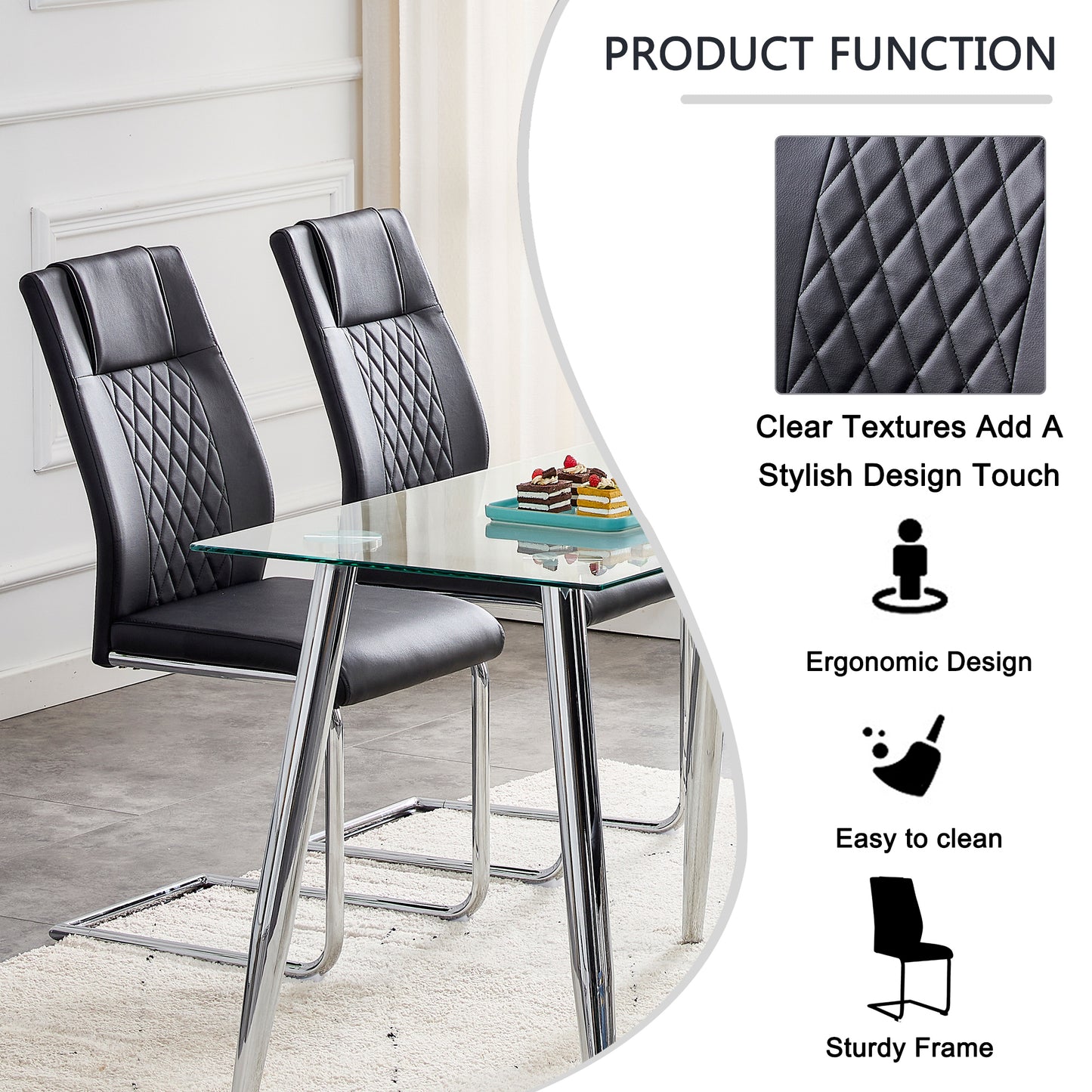 Eda Modern Faux Leather Chairs