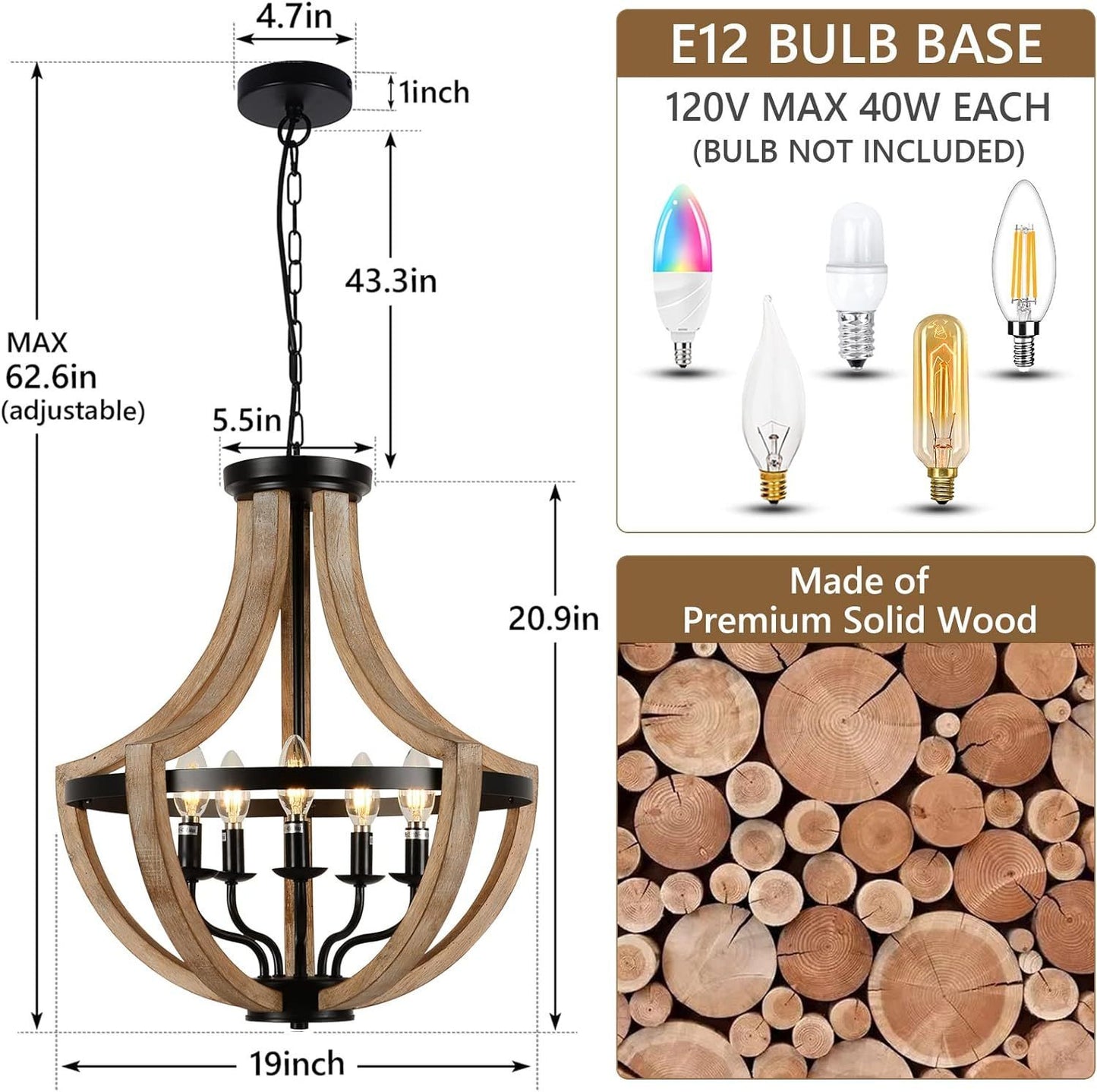 Ghivi Traditional Farmhouse Chandelier