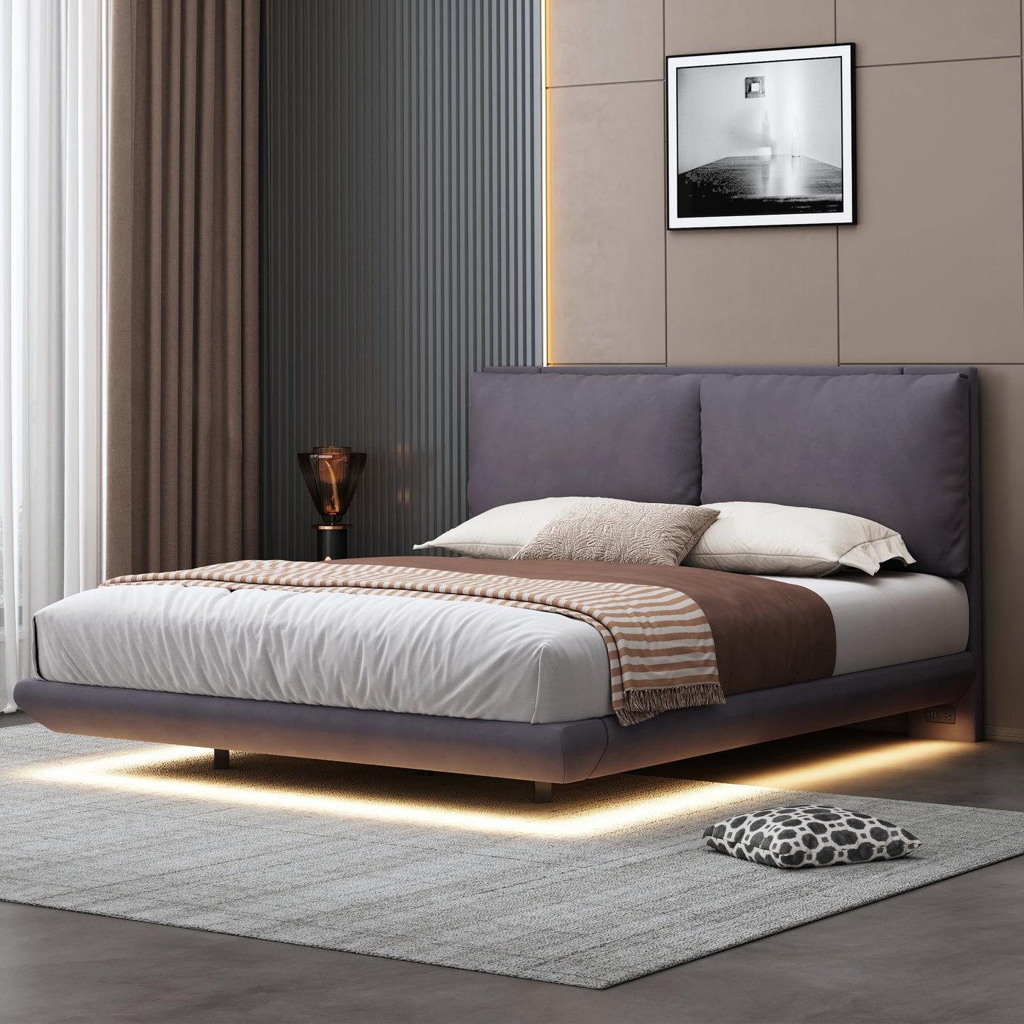 Mission Contemporary Upholstered Smart Bed