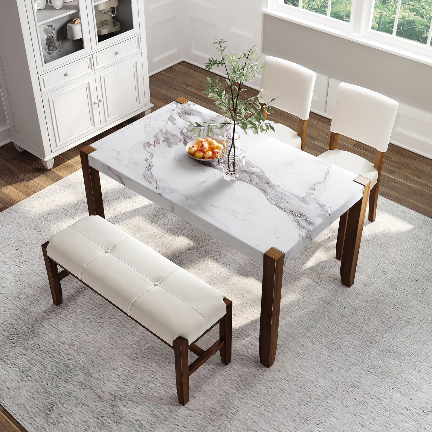 Lazzareschi Modern Marble Dining Set