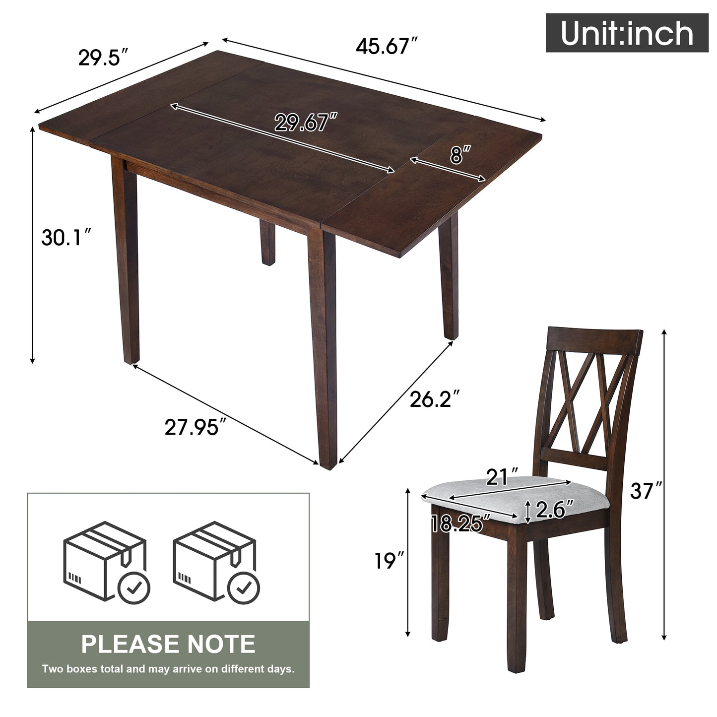 Ghivi Modern Drop Leaf Dining Set
