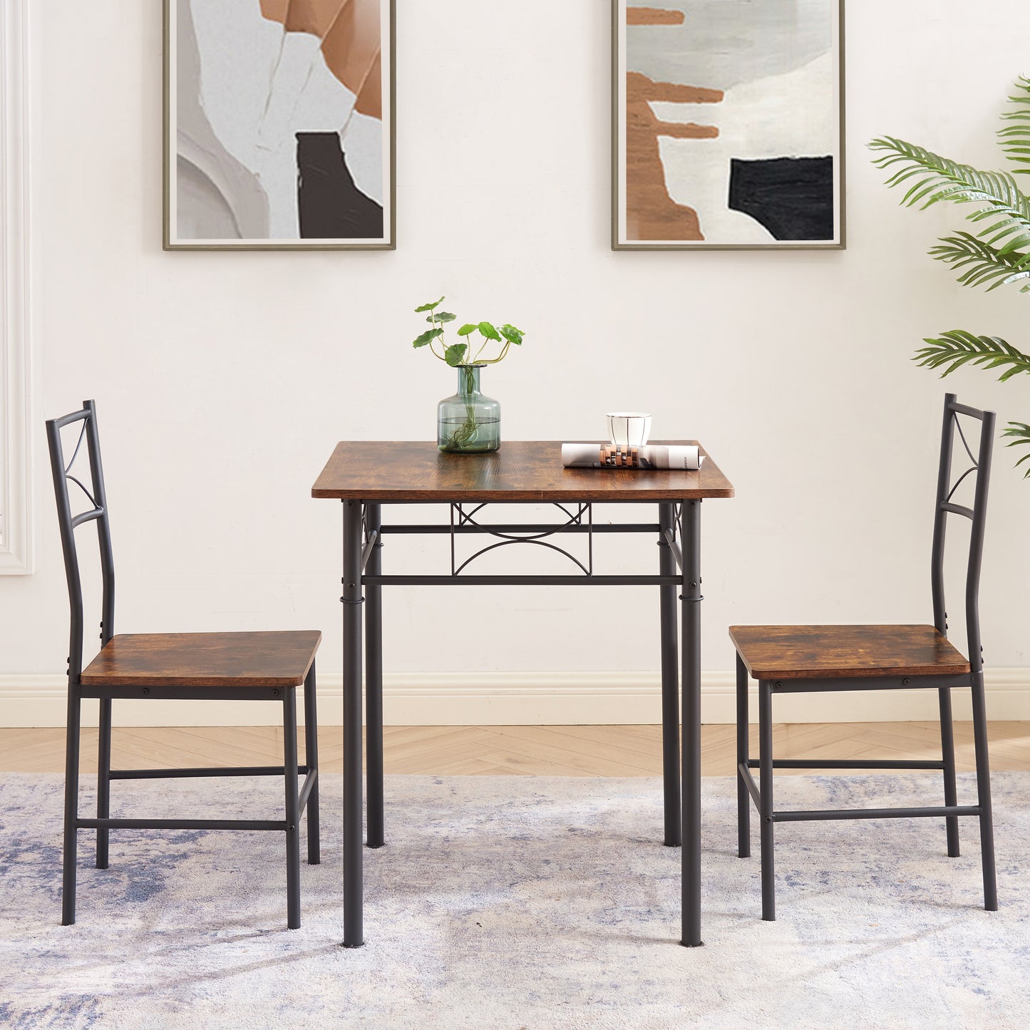 Marites Mid-Century Retro 3-Piece Dining Table Set