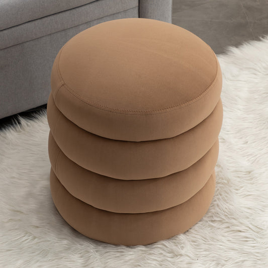 Ghivi Contemporary Velvet Round Footrest Ottoman