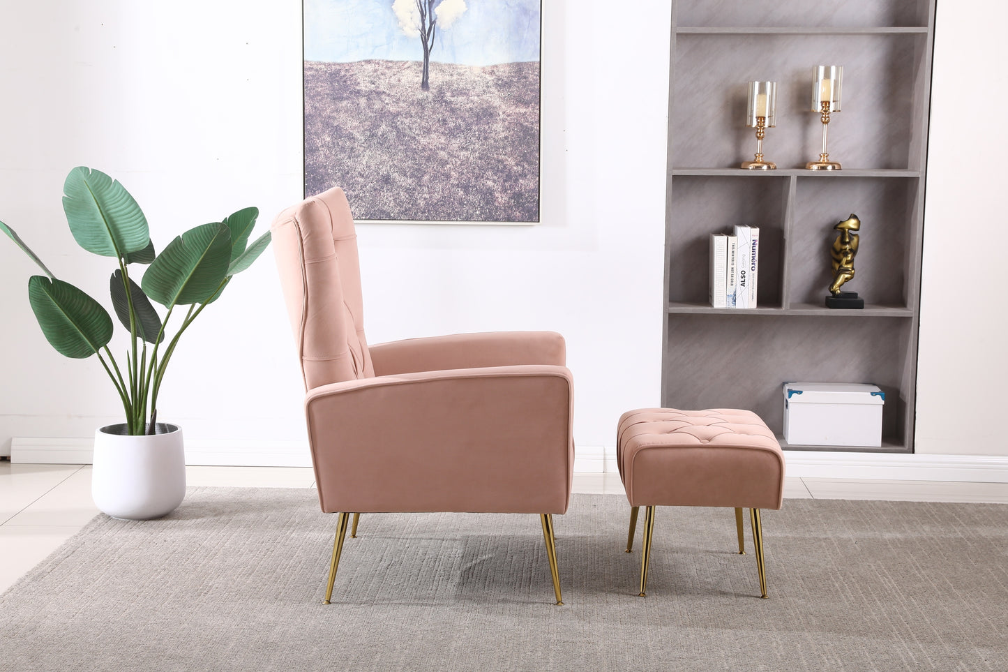Silverleaf Contemporary Velvet Accent Armchair