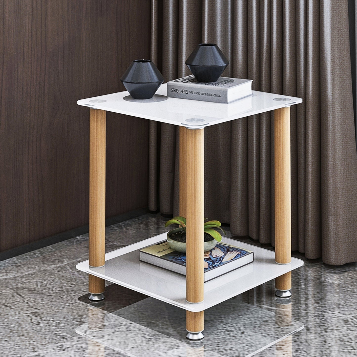 Jiron Modern Oak Side Table