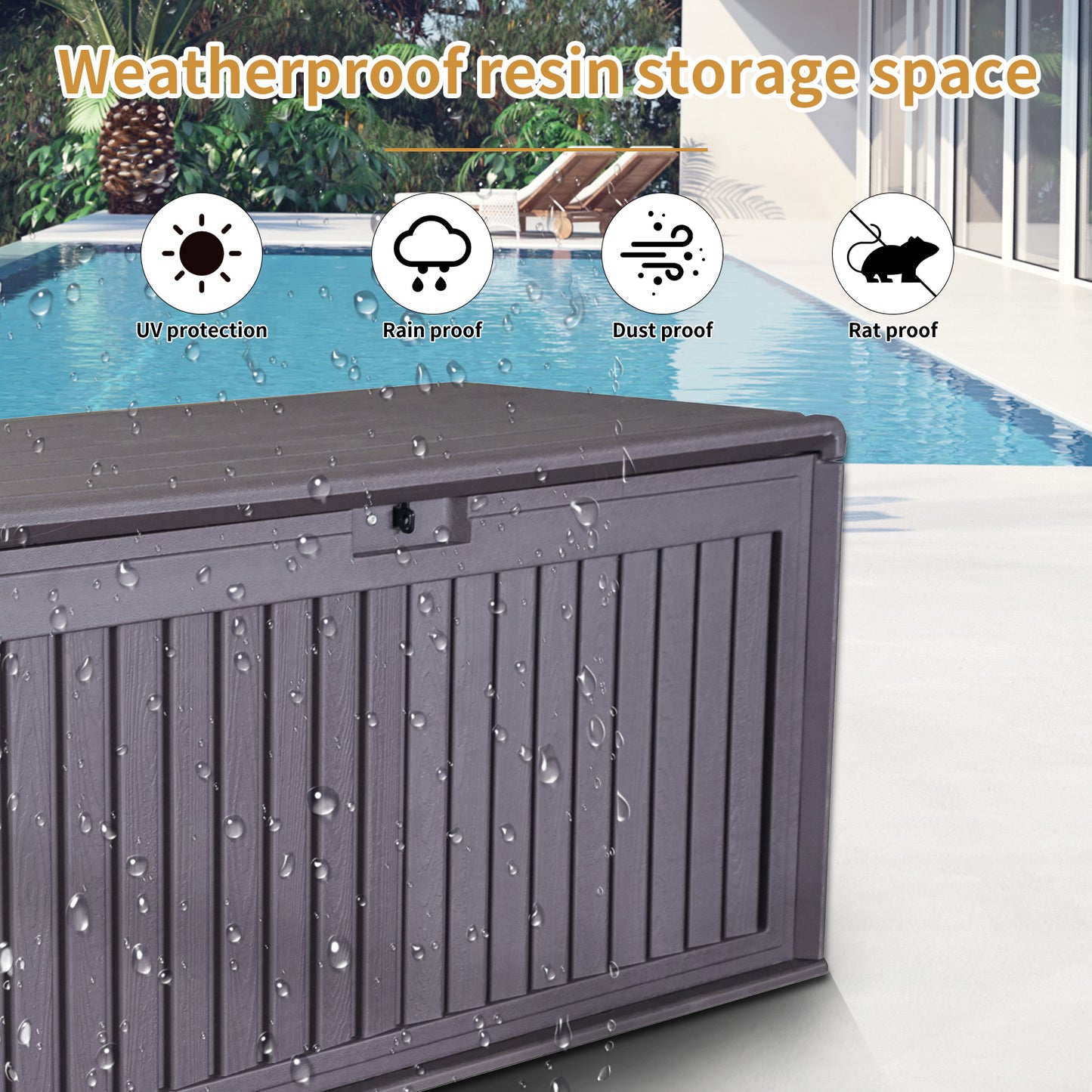 Calista Modern Outdoor Resin Storage Box