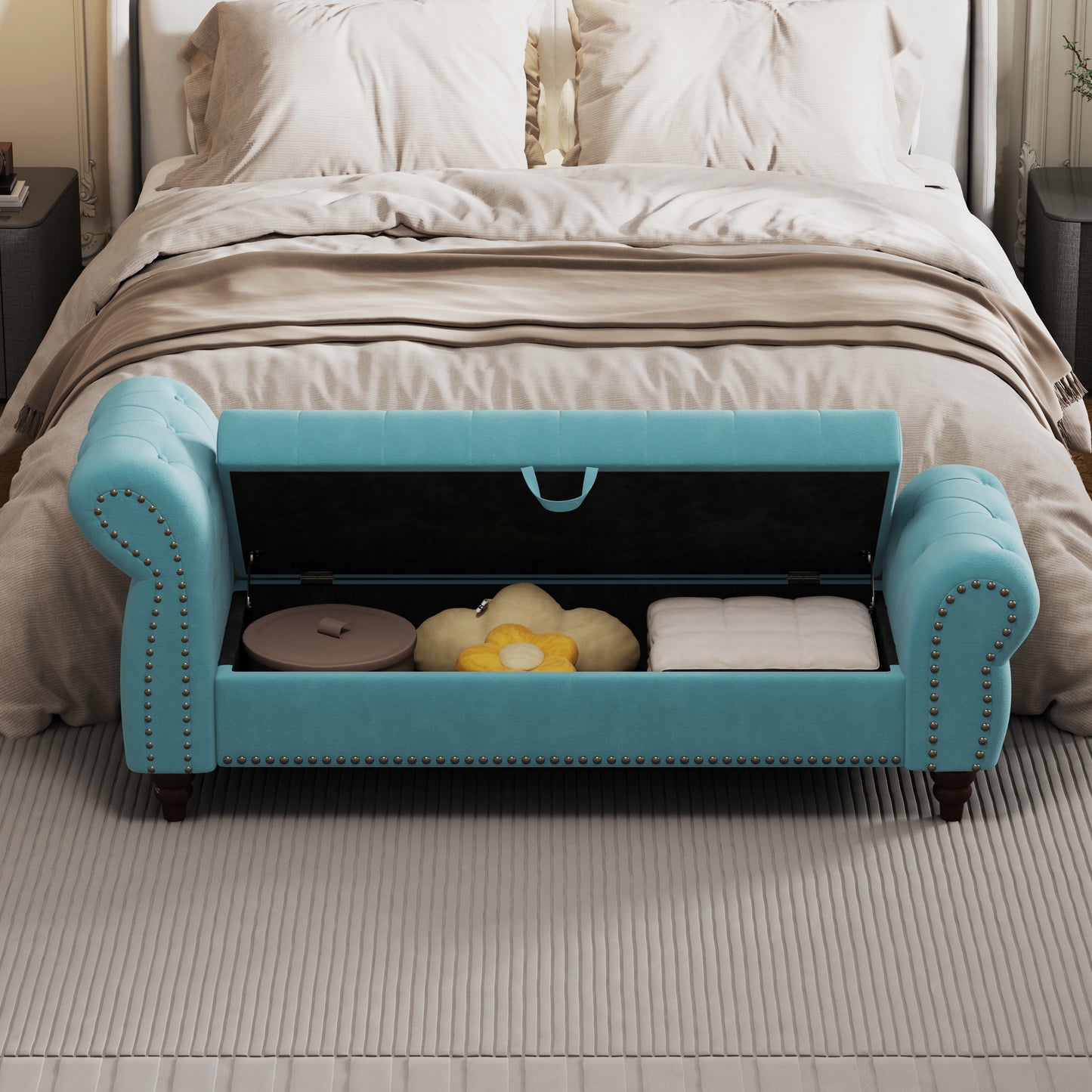 Somerset Contemporary Classic Velvet Tufted Bench