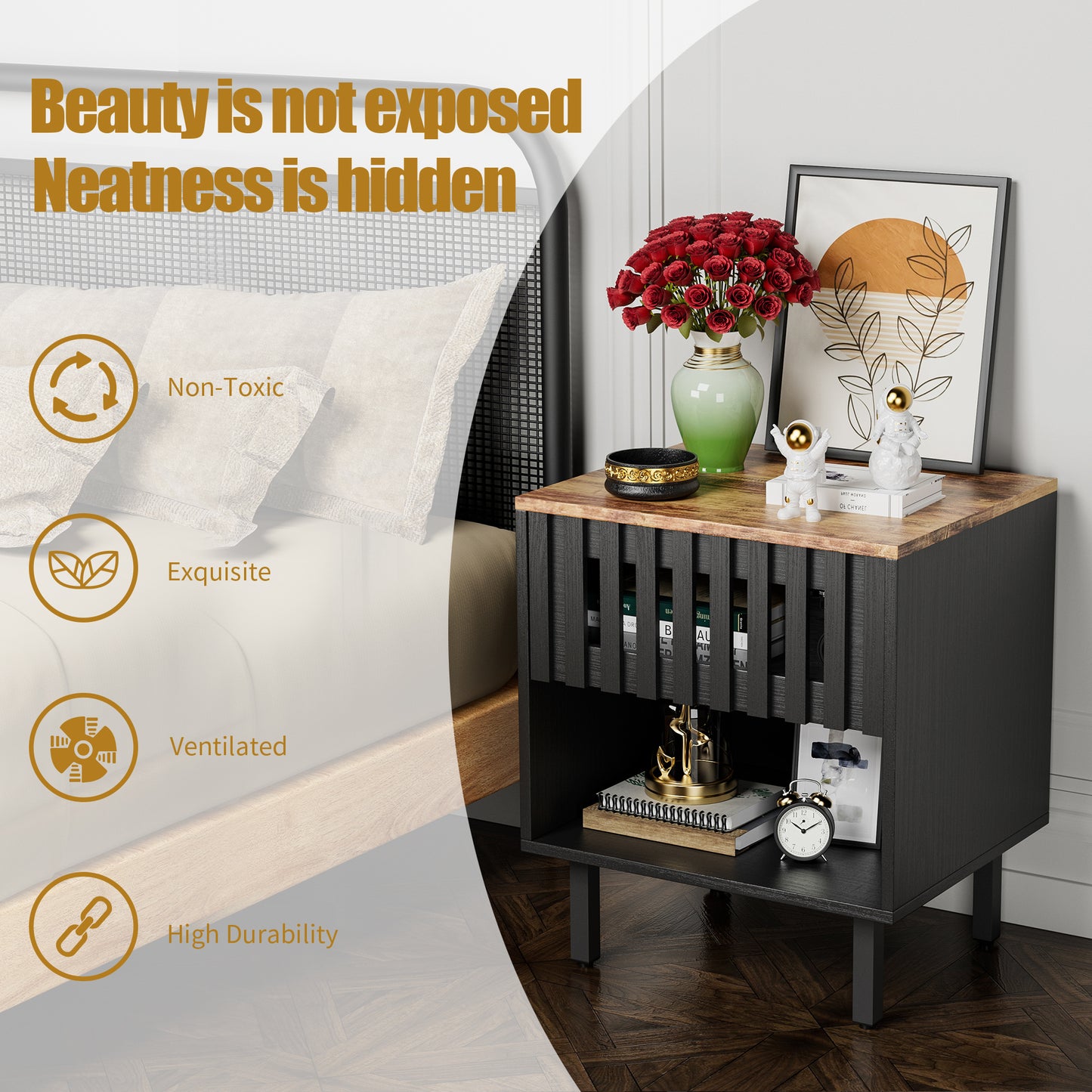 Lazzareschi Mid-Century Nightstand Set