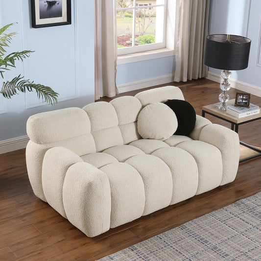 Niles Contemporary Marshmallow Boucle Sofa