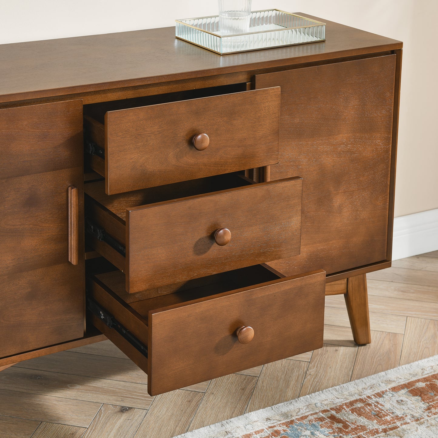 Napa Mid-Century Velvet Accent Console Sideboard
