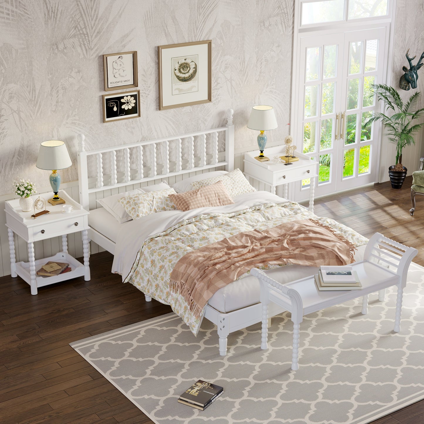 Warmsprings Mid-Century Gourd Shaped Retro Bedroom Set