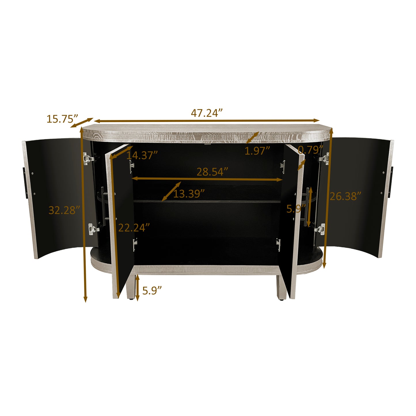 Luz Modern Curved Sideboard
