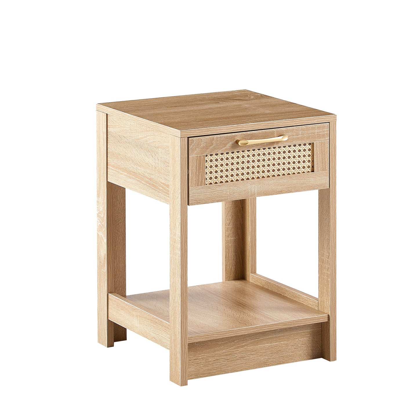 Niles Mid-Century Rattan Drawer Side Table