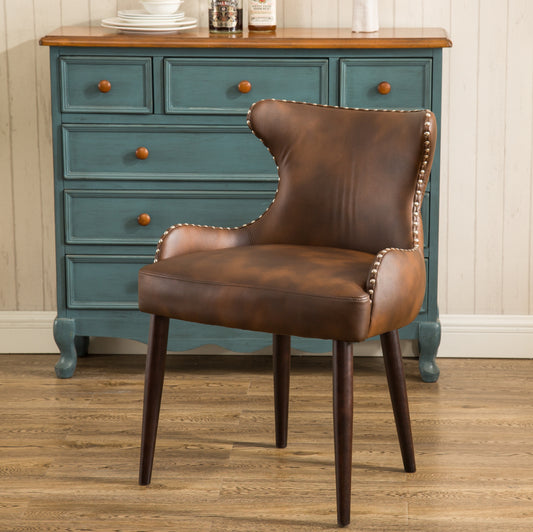 Silverleaf Traditional Viking Leather Barrel Chair