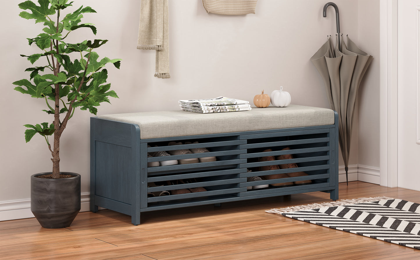 Lula Modern Shutter Storage Bench