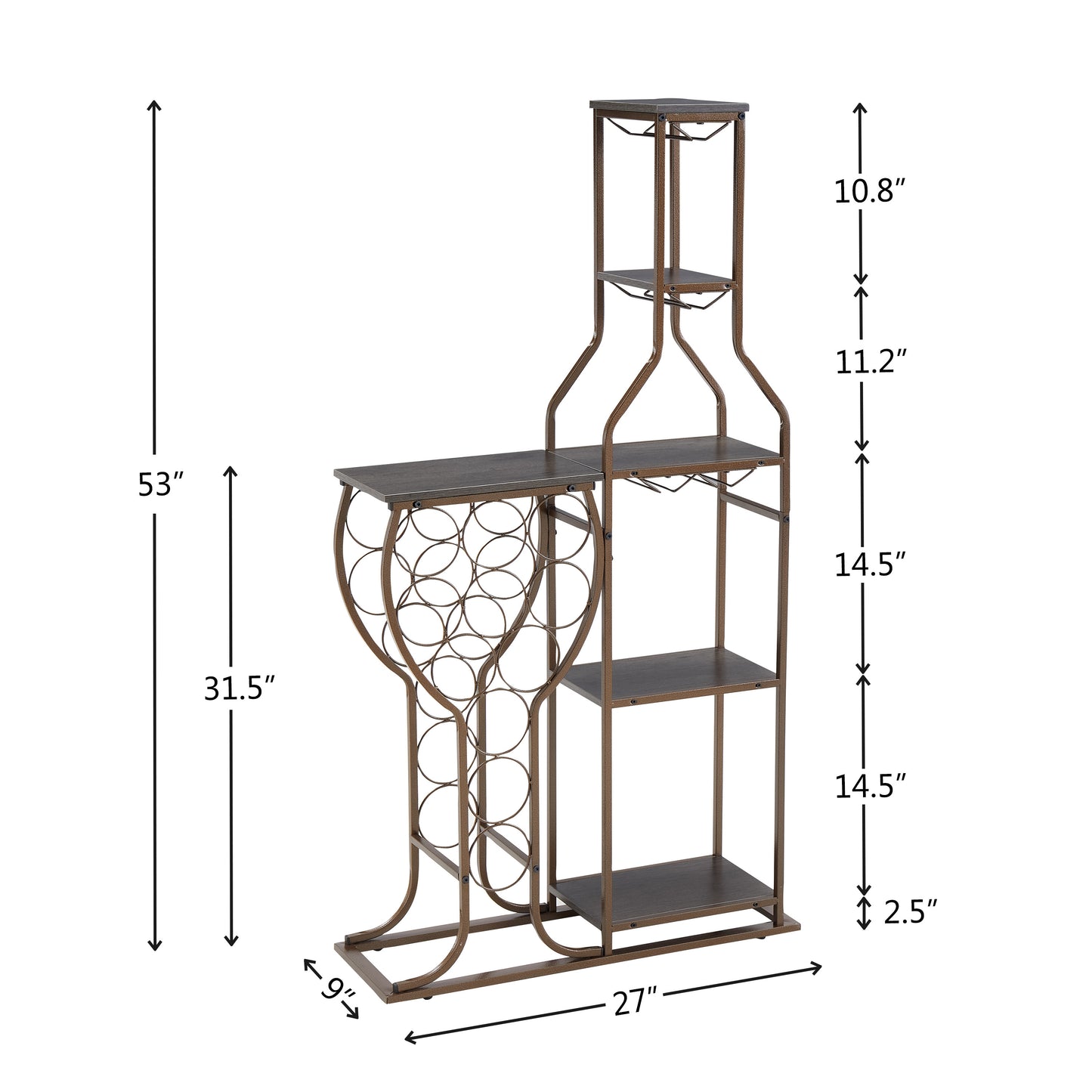 Somerset Industrial Freestanding Hanging Wine Rack