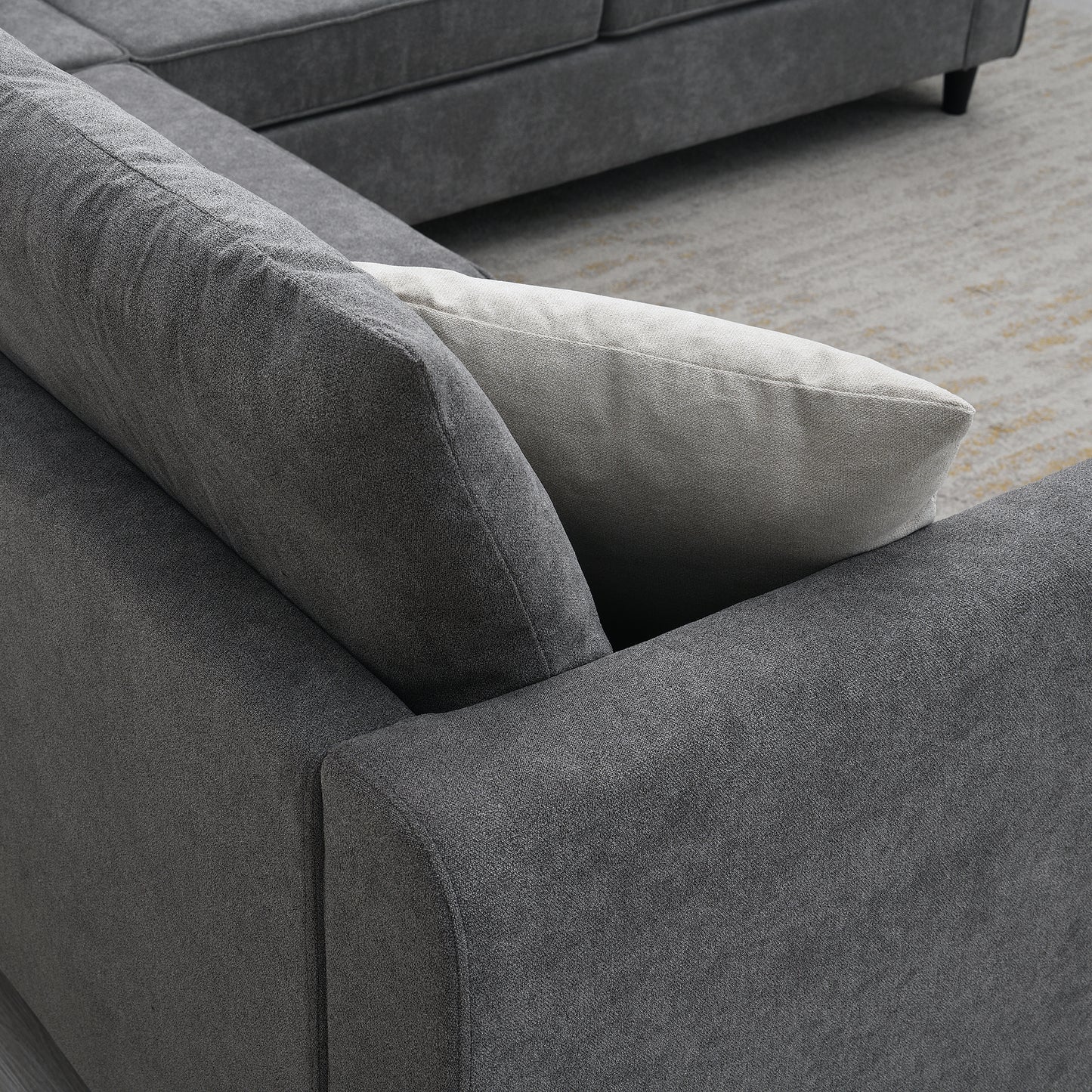 Elmcrest Modern Upholstered L-Shape Sofa