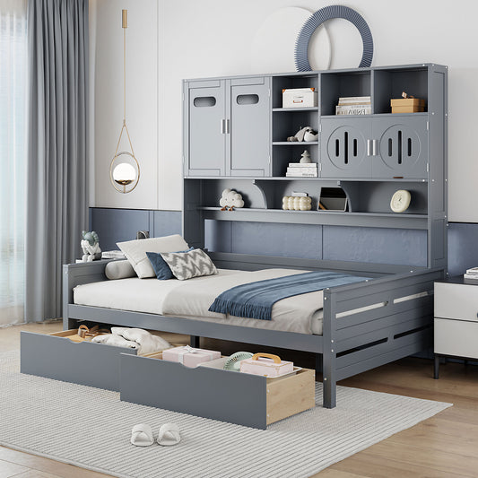 Bartholomew Modern  Wooden Storage Daybed