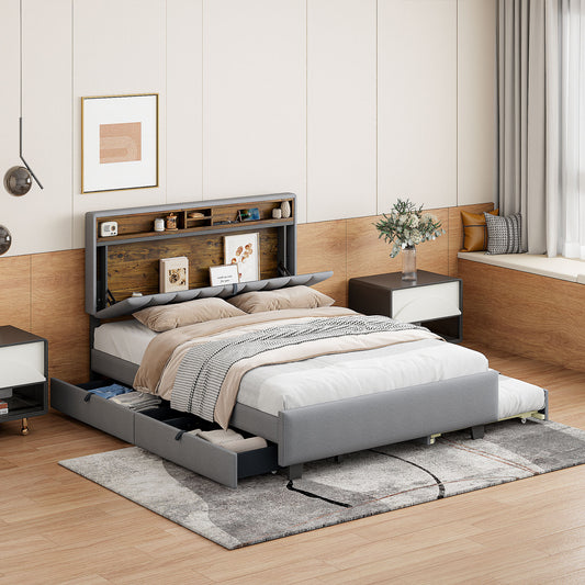Fremont Contemporary Linen Storage Bed