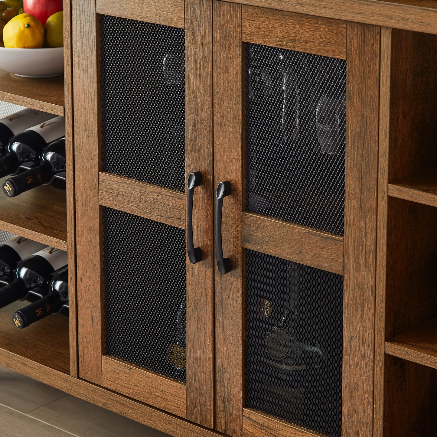 Calista Industrial Wine Bar Cabinet Sideboard
