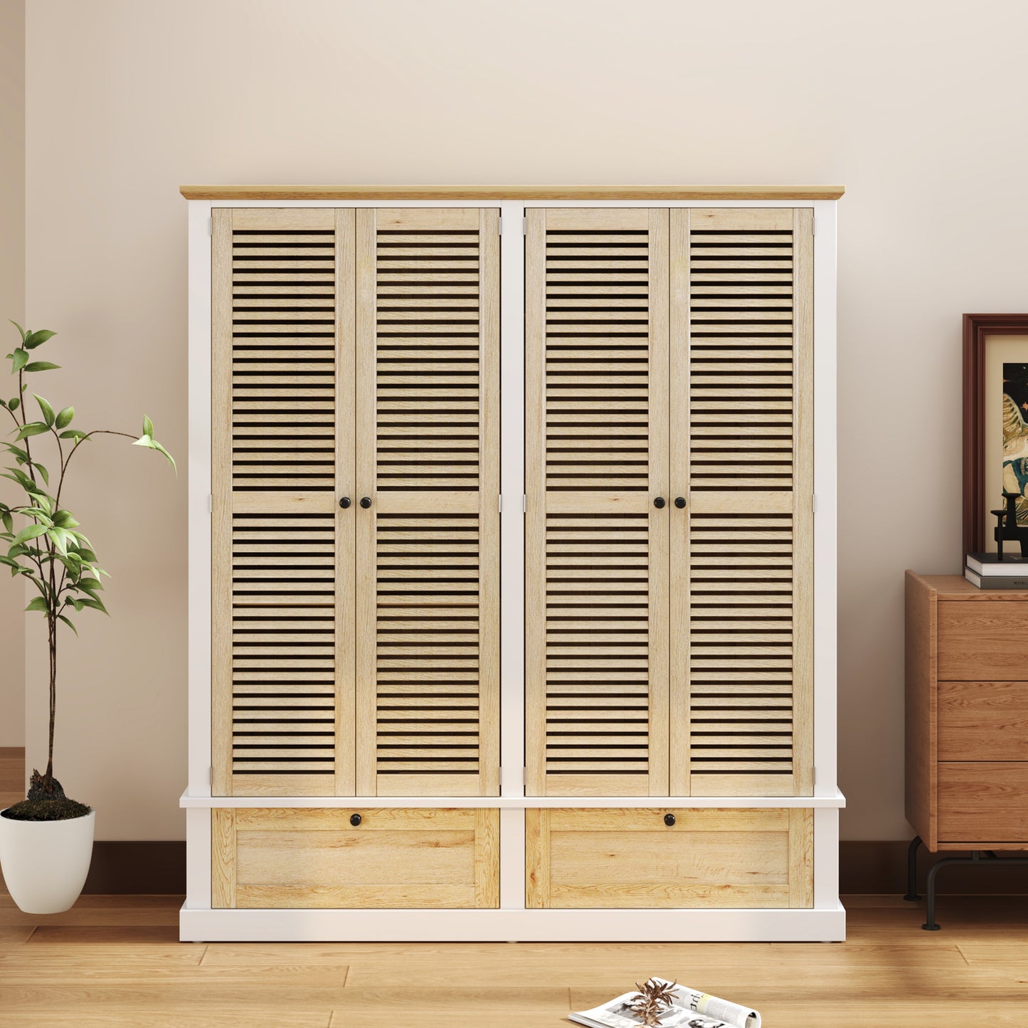 Niles Contemporary Shutter Door Wardrobe