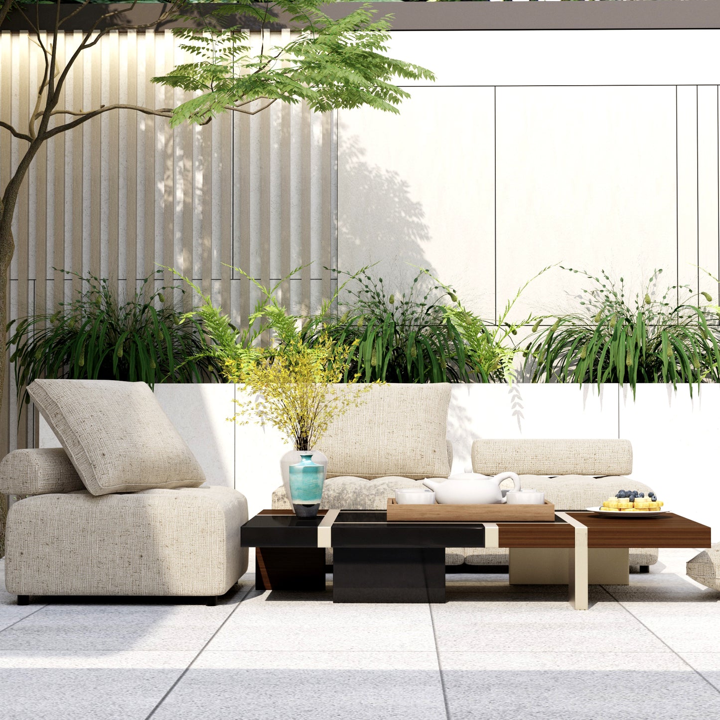Justo Modern Aluminum Outdoor Sofa