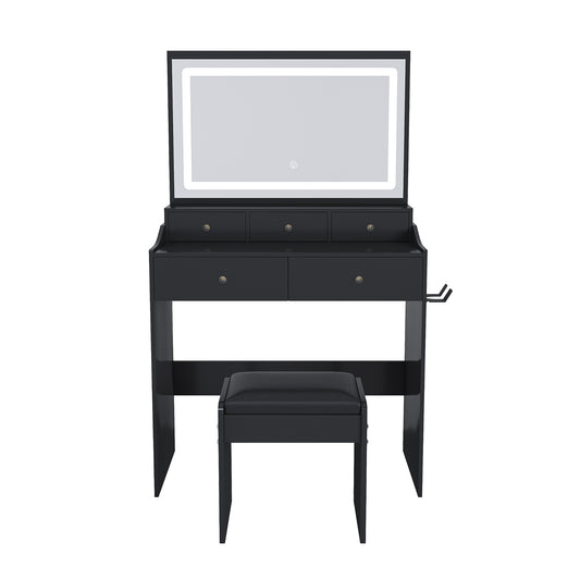 Calista Modern Black Makeup Vanity Set