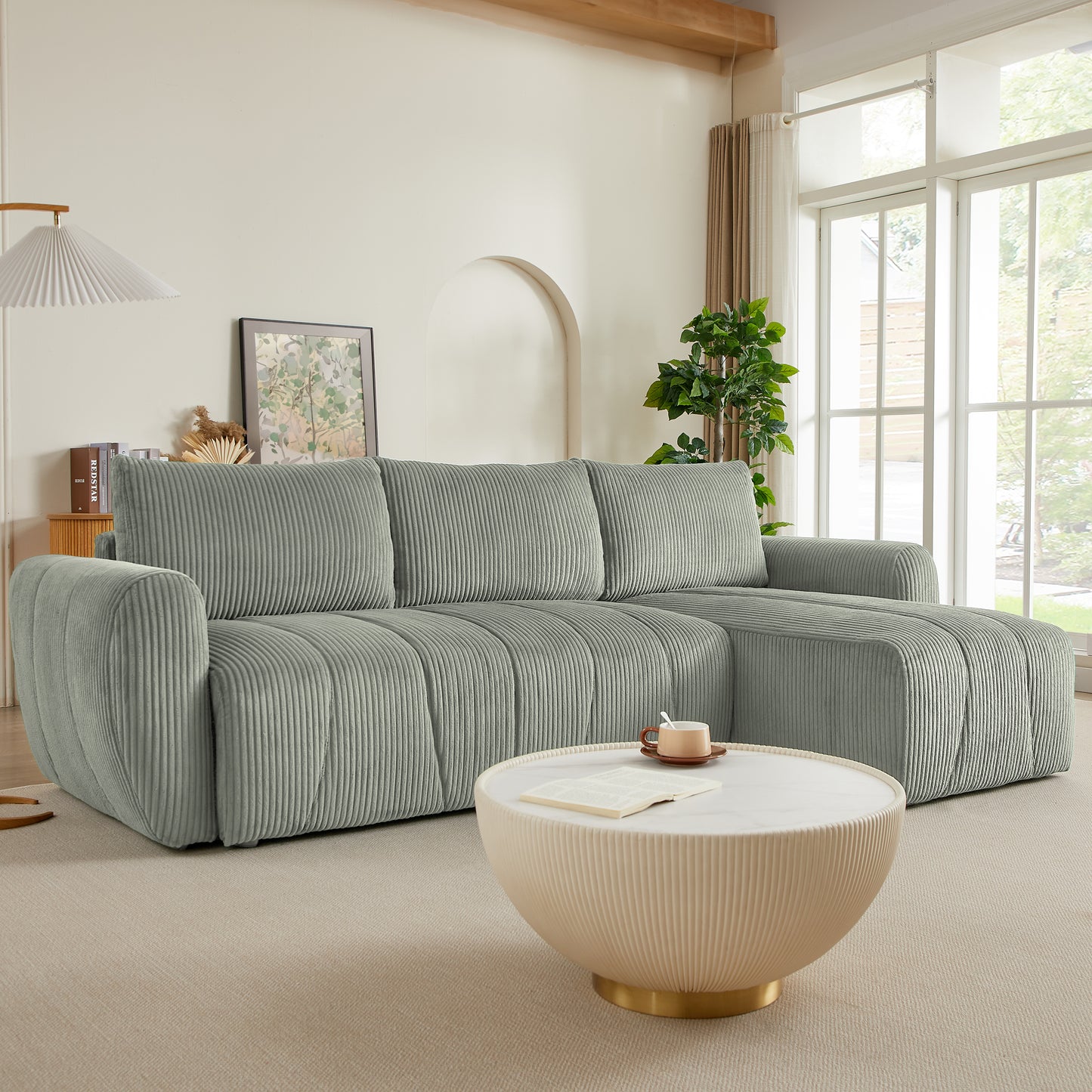 Marcel Mid-Century Convertible L-Shaped Sofa