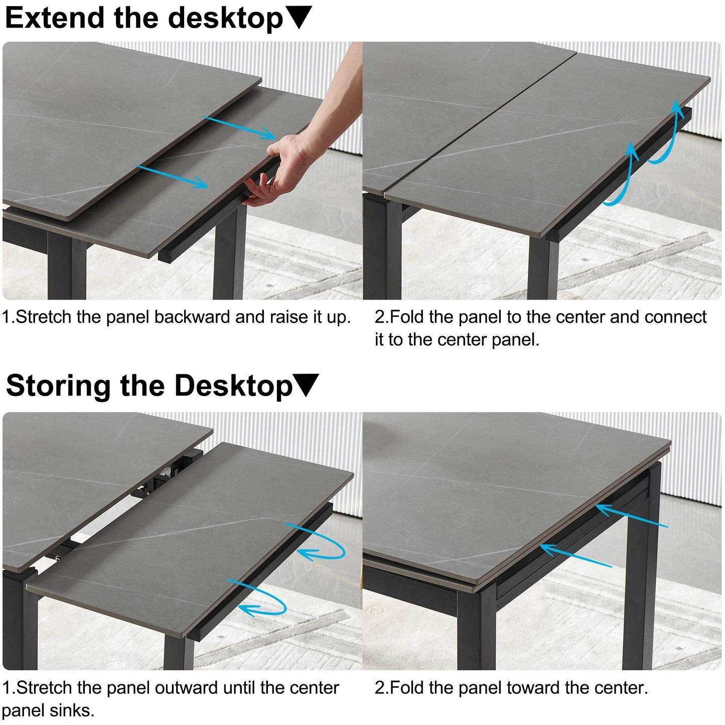Cleo Modern Ceramic Expandable Table