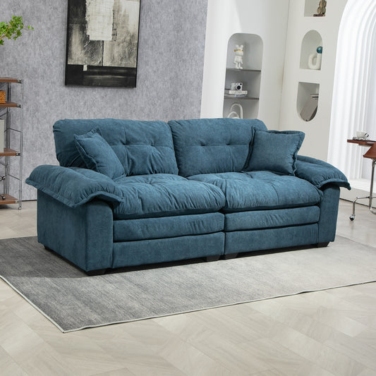 Cleo Contemporary Chenille Deep Sofa