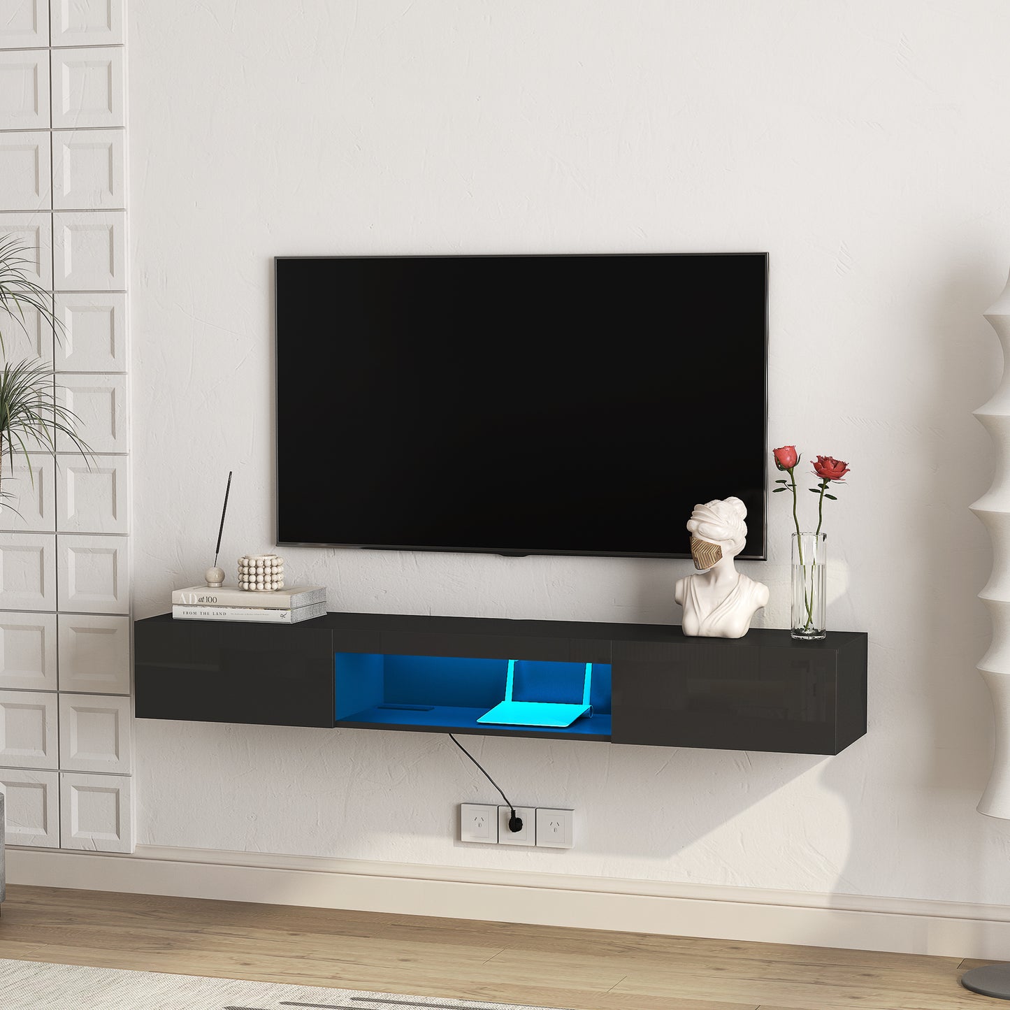 Centerville Modern Floating LED TV Mounted Stand