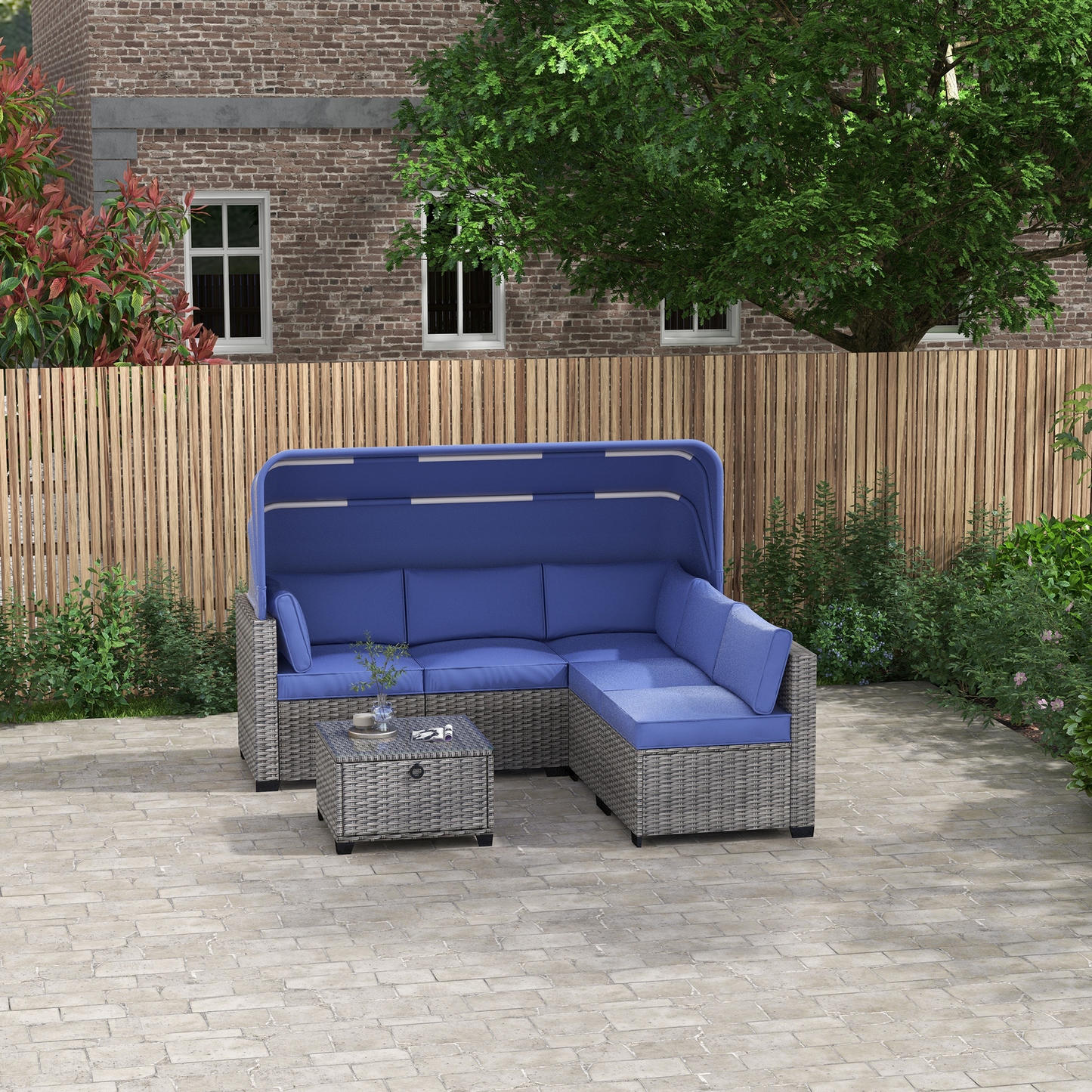 Niles Contemporary Outdoor Rattan Set