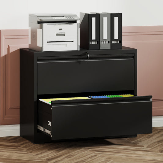 Mission Modern 2 Drawer Lateral File Cabinet with Lock