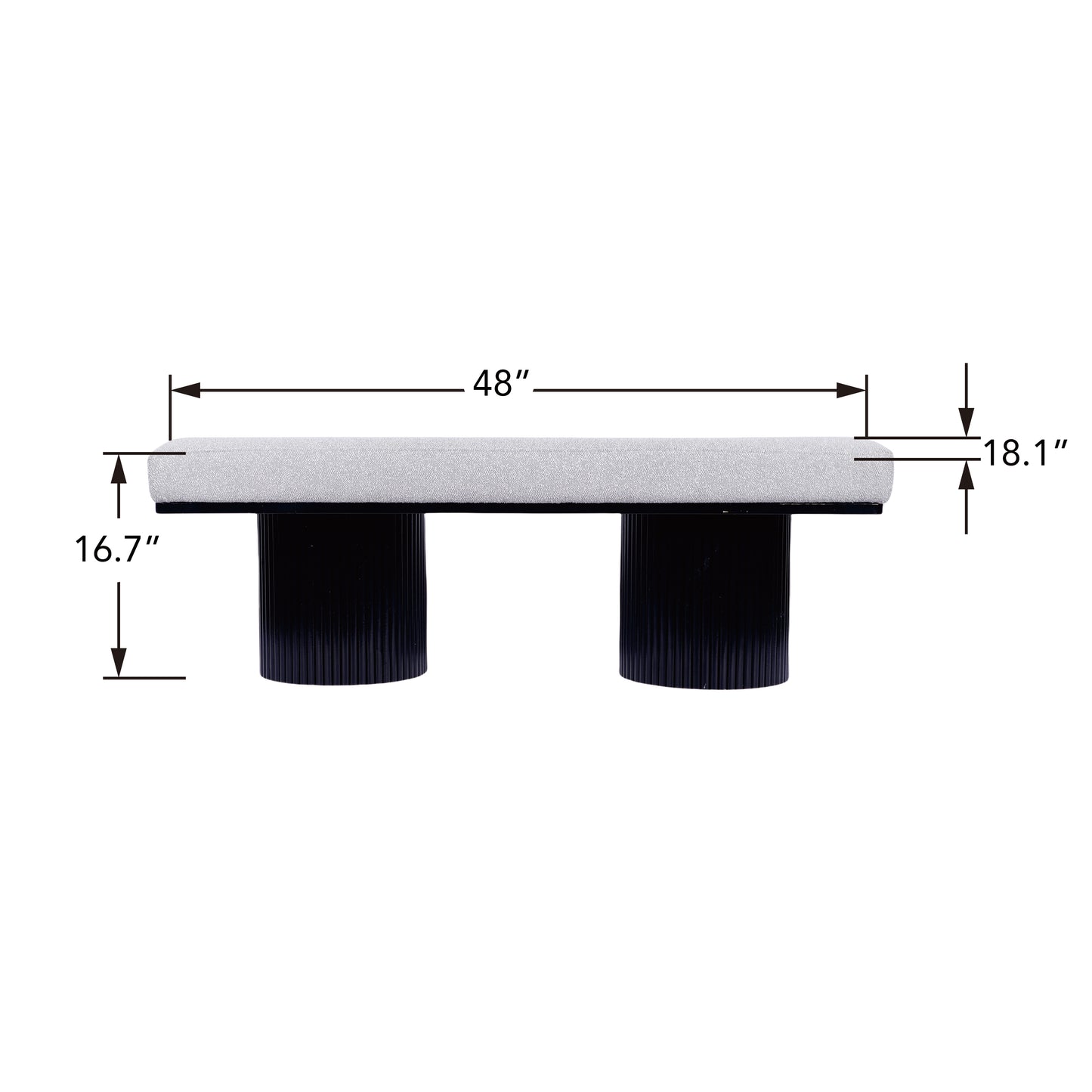 Lula Modern Upholstered Bench Chunky Legs