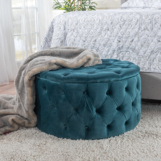 Somerset Contemporary Velvet Ottoman