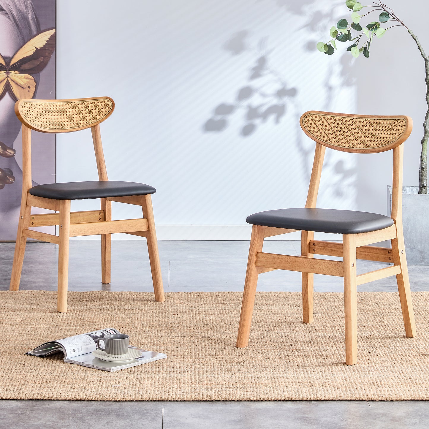 Eda Mid-Century Solid Wood Dining Chair
