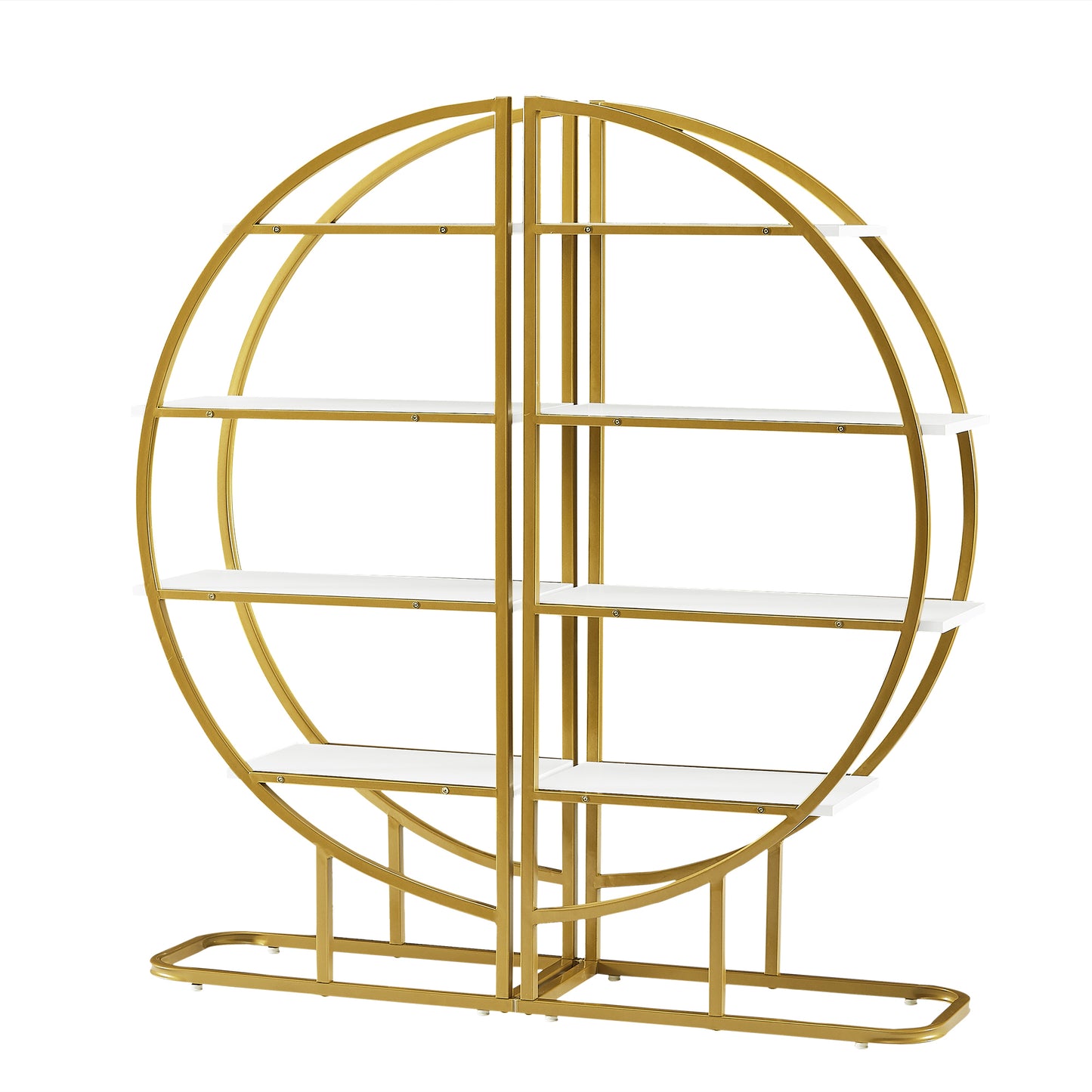 Emery Modern Metal Round Bookshelf