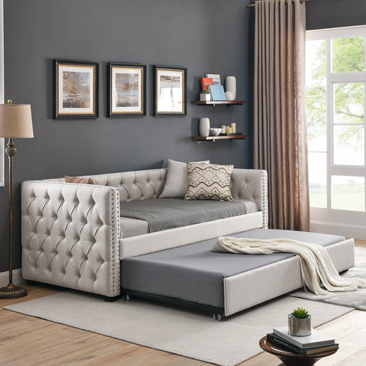 Marcel Traditional Tufted Daybed Trundle