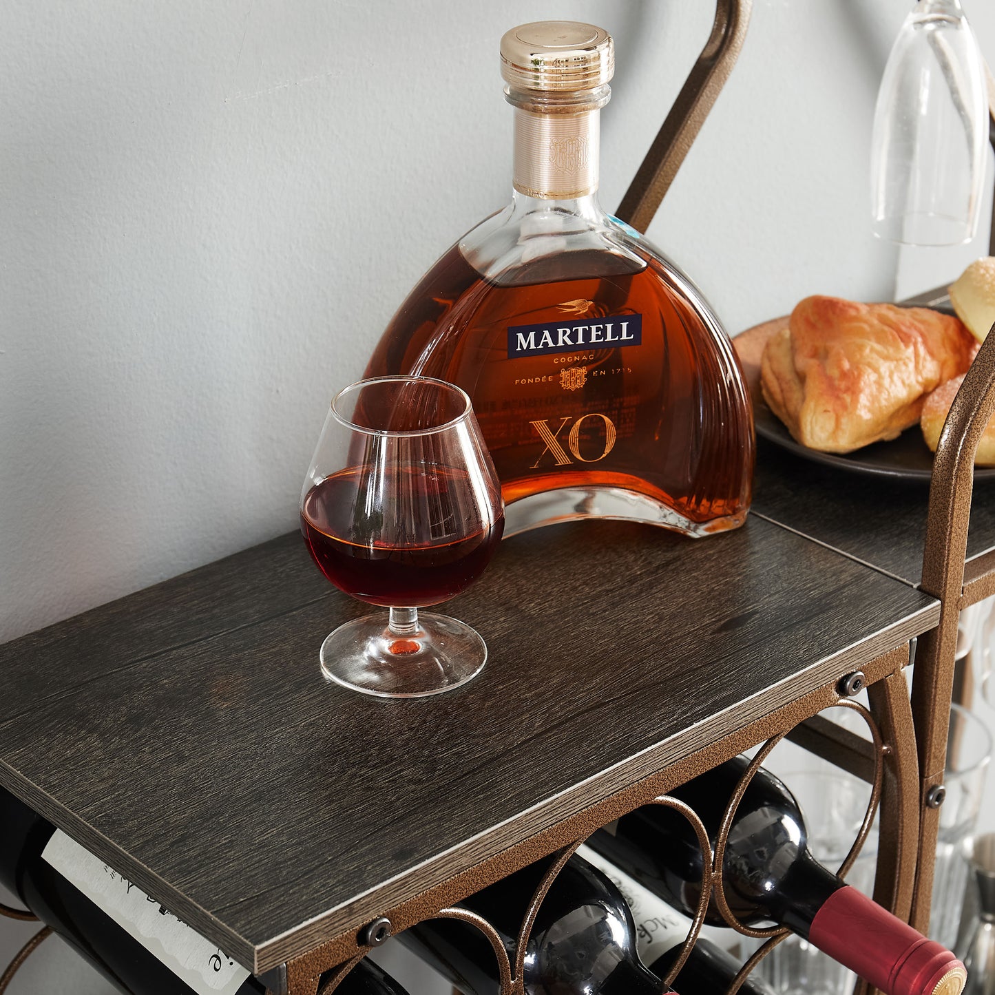 Somerset Industrial Freestanding Hanging Wine Rack