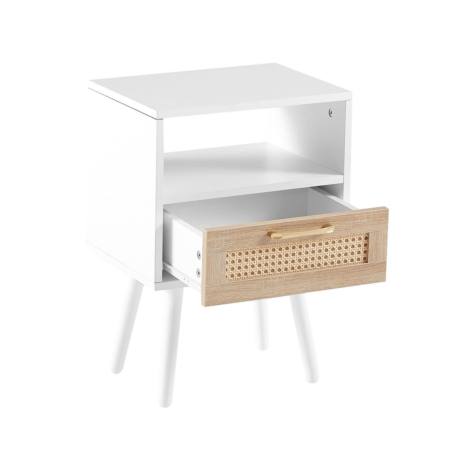 Lazzareschi Modern Rattan Wood End Table
