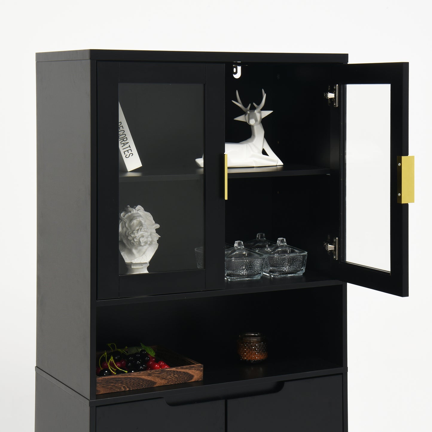 Sonoma Modern Glass Storage Bedroom Cabinet