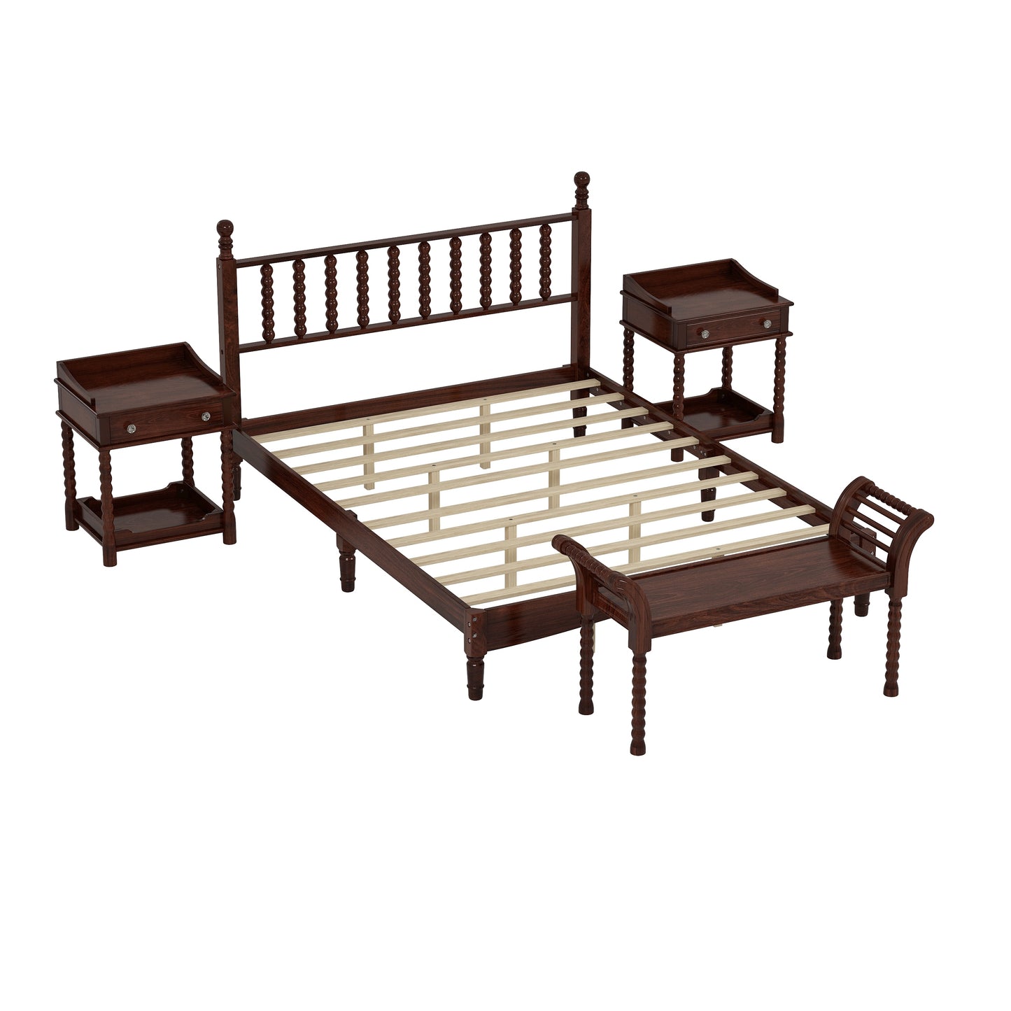 Mission Mid-Century Gourd Shaped Retro Bedroom Set
