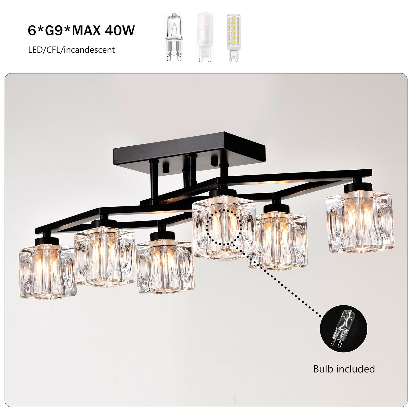 Lazzareschi Modern Light Crystal Ceiling