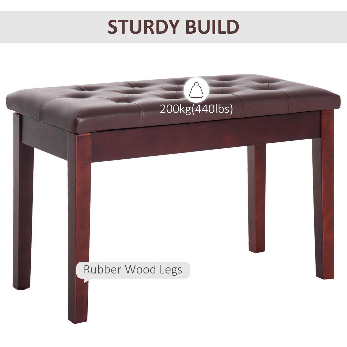 Marites Mid-Century Leather Duet Bench