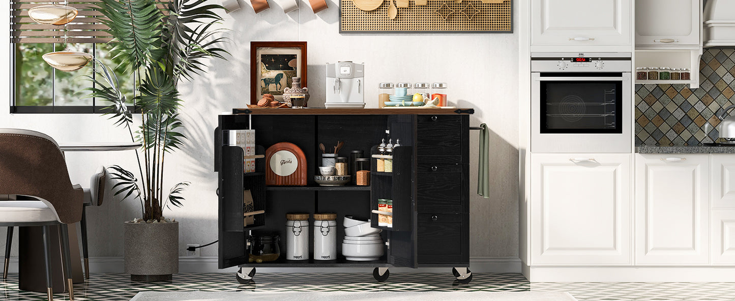 Westport Modern Farmhouse Rolling Kitchen Cart