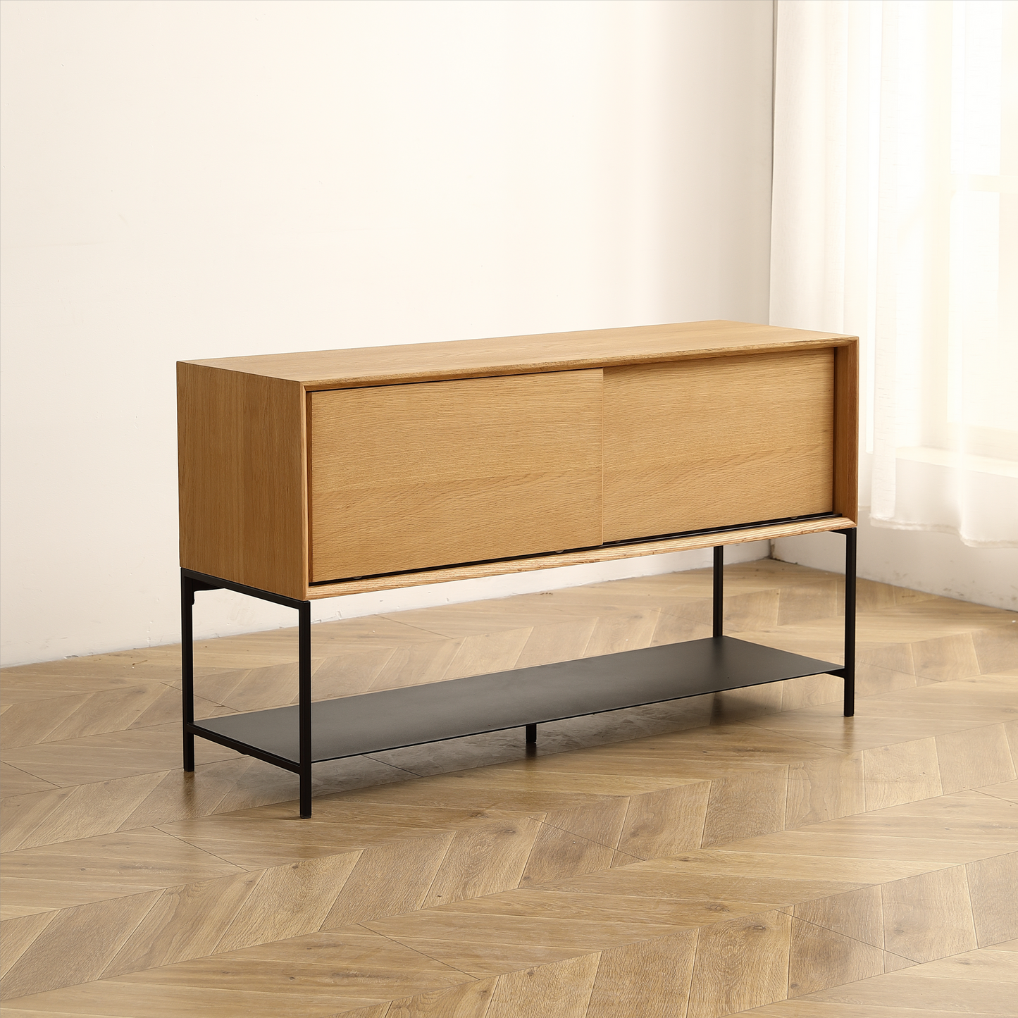 Cleo Contemporary Sliding Buffet Cabinet