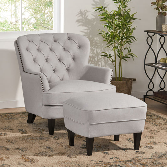 Justo Traditional Upholstered Fabric Club Chair