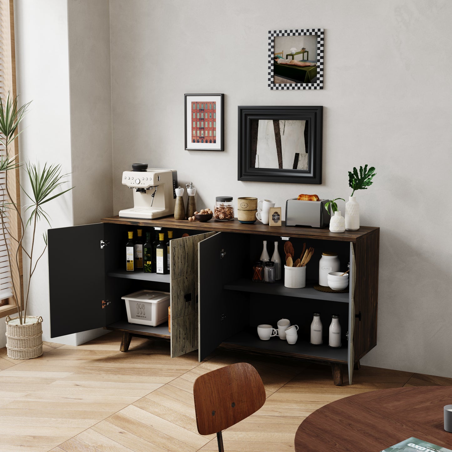 Fitch Mid-Century Storage Sideboard Freestanding Cabinet